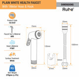 Plain White Health Faucet with 1 Meter Hose & Hook
