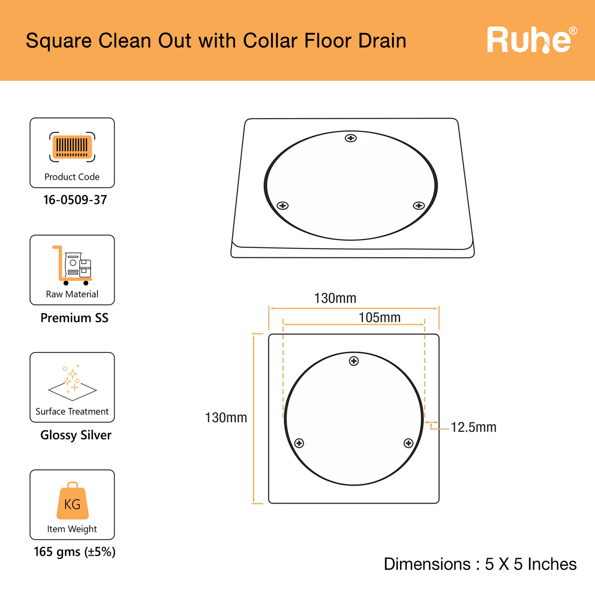 Square Clean Out Floor Drain