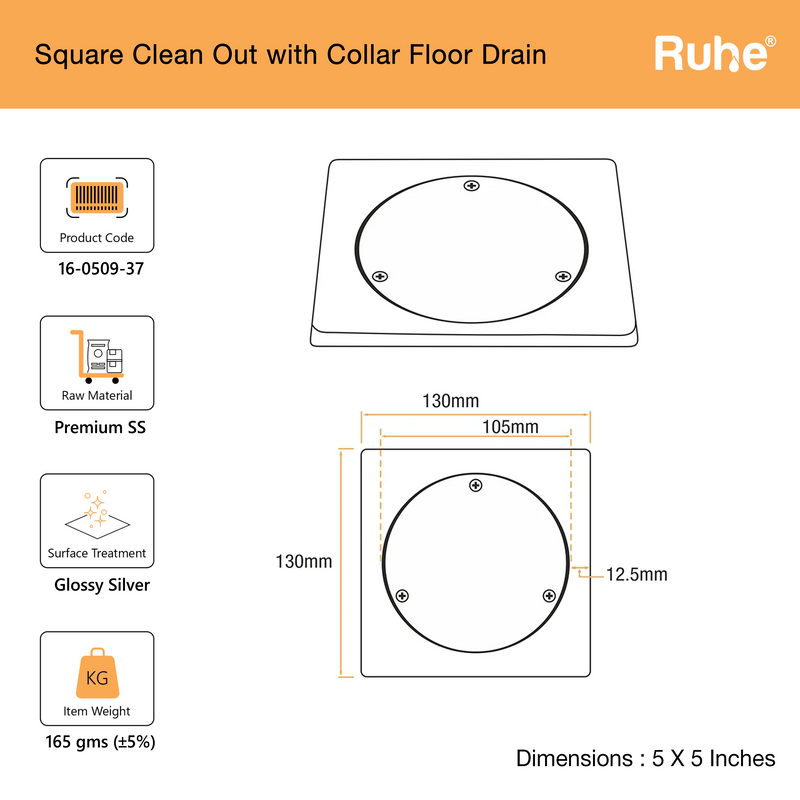 Square Clean Out Floor Drain