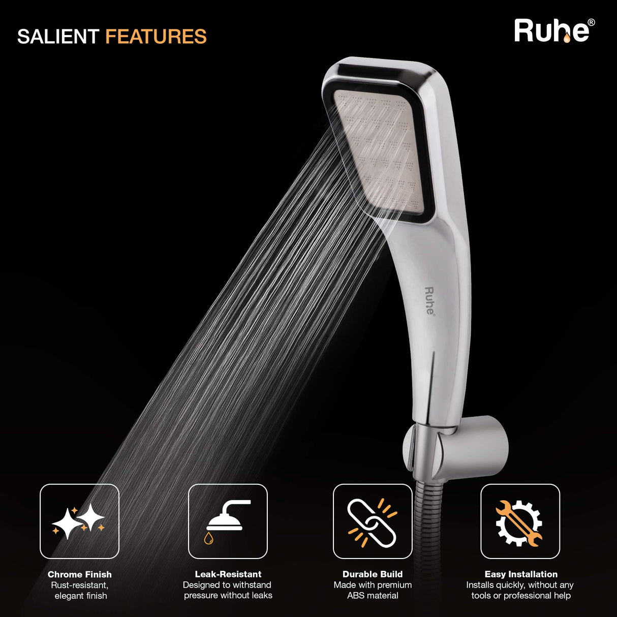 Mist Hand Shower with 304-grade SS Hose & Hook