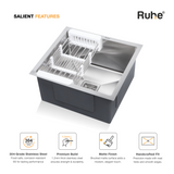 Handmade Single Bowl Kitchen Sink (21 x 18 x 10 Inches) (Features)