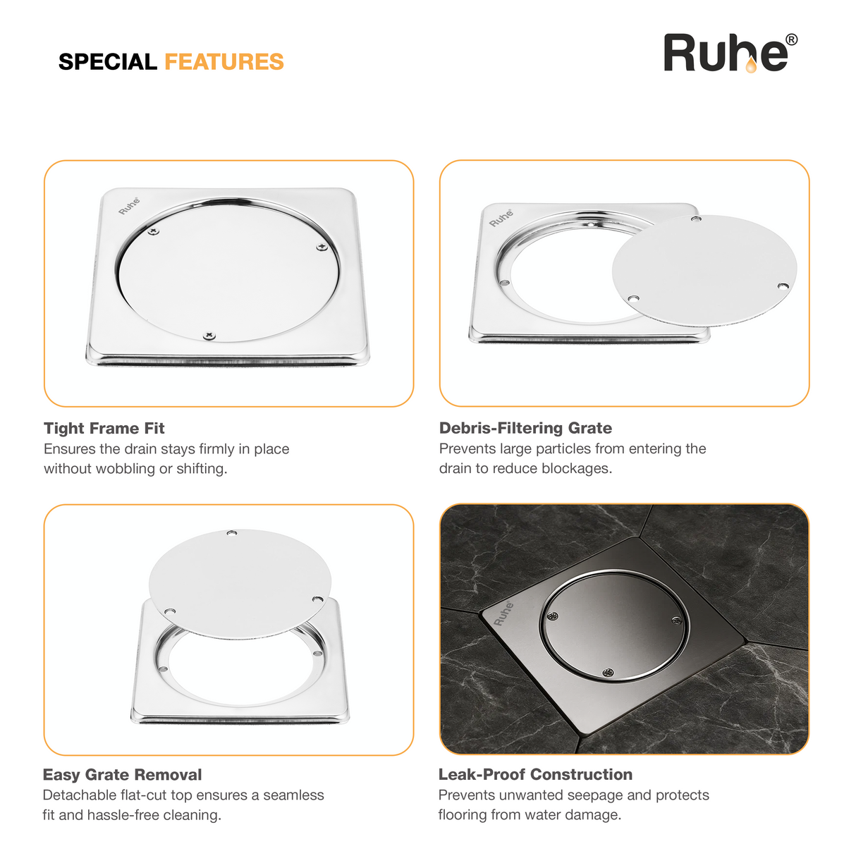 Square Clean Out Floor Drain