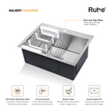 Handmade Single Bowl with Tap Hole Kitchen Sink (24 x 18 x 10 Inches) Special Features