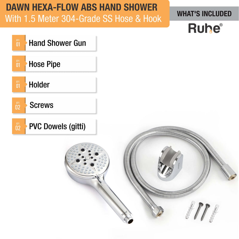 Dawn Multiflow Filter Hand Shower with 304-grade SS Hose & Hook