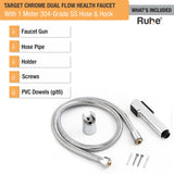 Target Chrome Health Faucet with Dual Flow and 1 Meter 304-Grade SS Hose & Hook