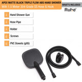 Apex Multiflow Hand Shower with 304-grade SS Hose & Hook