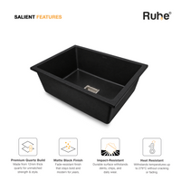 Quartz Single Bowl Kitchen Sink (21 x 18 x 9 Inches)