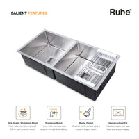 Handmade Double Bowl Kitchen Sink (45 x 20 x 10 Inches) (Features)