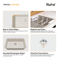Quartz Single Bowl Kitchen Sink (31 x 19 x 9 Inches)
