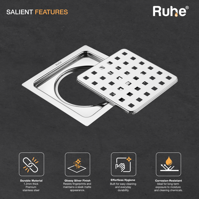 Check Square Flat Cut Floor Drain