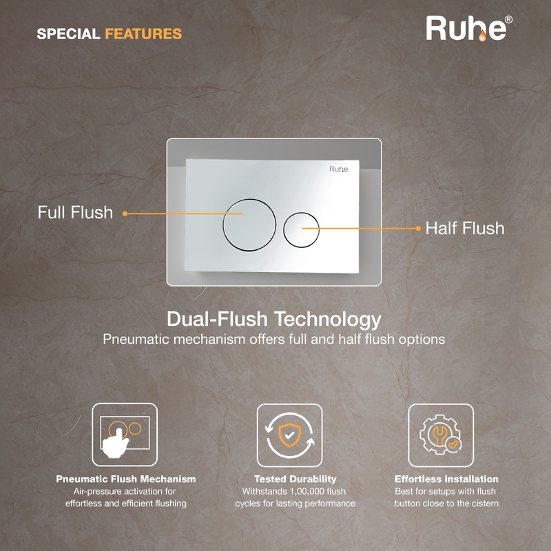 Pneumatic Concealed Cistern for Western Commode with Full Frame