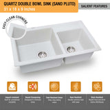 Sand Pluto Quartz Double Bowl Kitchen Sink (31 x 18 x 9 inches) - by Ruhe