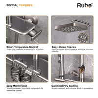 Ripple 4-Function Brass Smart Shower Panel Set