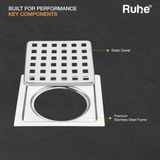Check Square Flat Cut Floor Drain