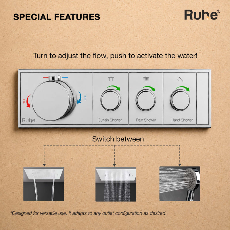 Aurora 3-Function Thermostatic Diverter