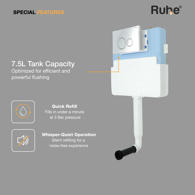 Pneumatic Concealed Cistern for Western Commode