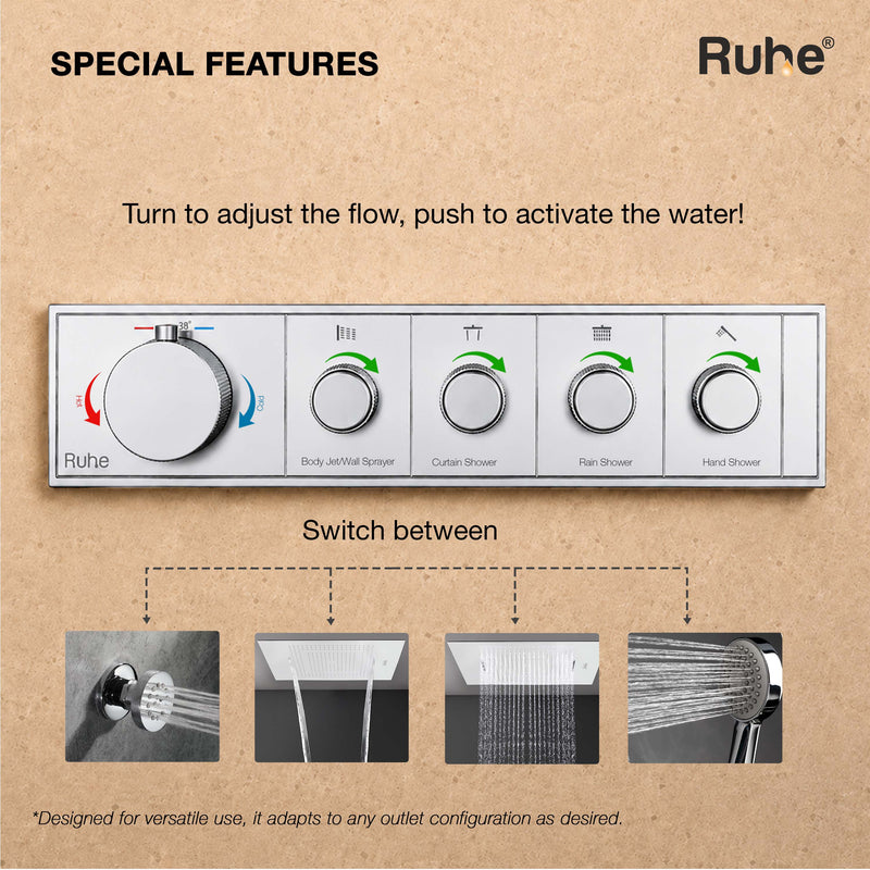 Aurora 4-Function Thermostatic Diverter