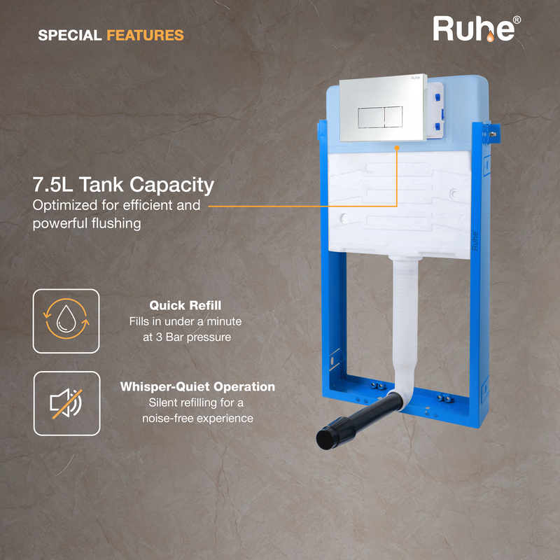Mechanical Concealed Cistern for Western Commode with Half Frame
