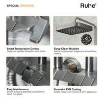 Drizzle 4-Function Brass Smart Shower Panel Set