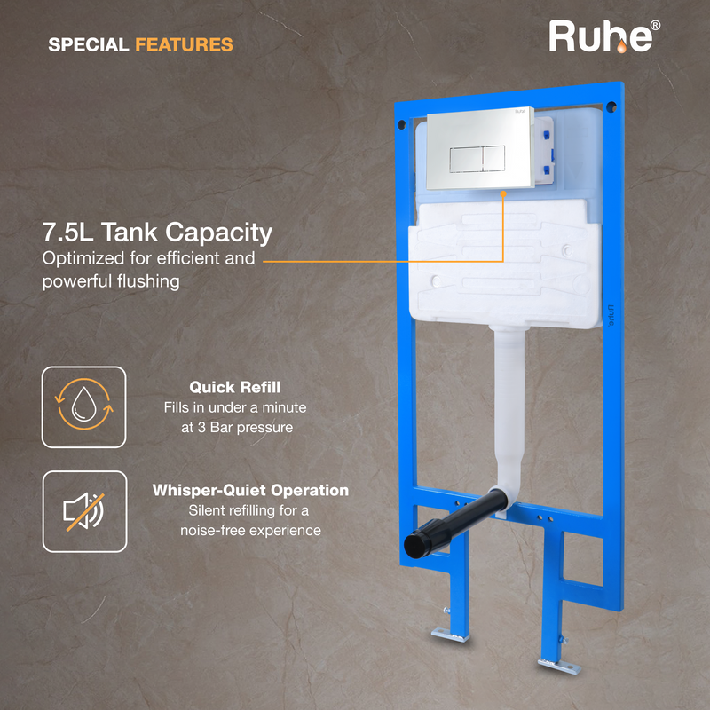 Mechanical Concealed Cistern for Western Commode with Full Frame