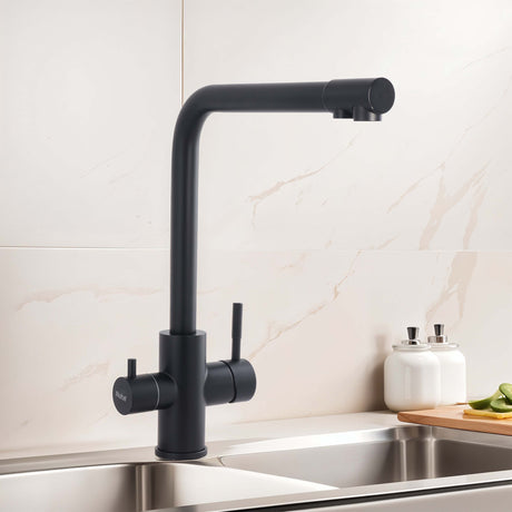 Trim Kitchen Mixer Faucet with RO Water Tap (Matte Black)