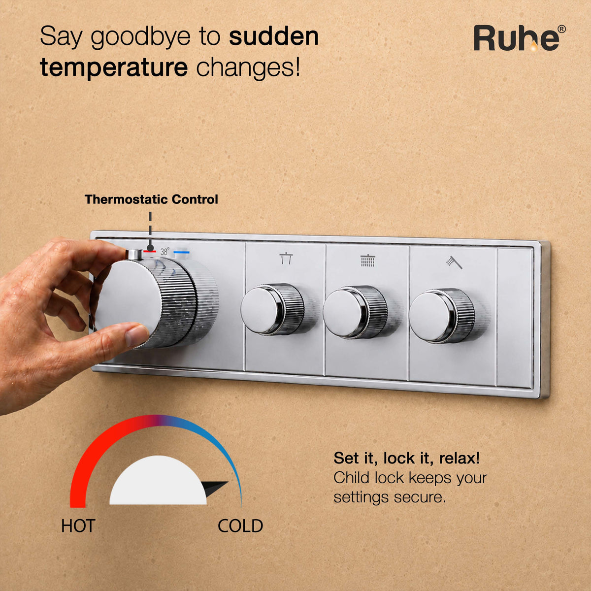 Aurora 3-Function Thermostatic Diverter