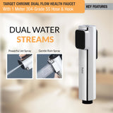 Target Chrome Health Faucet with Dual Flow and 1 Meter 304-Grade SS Hose & Hook