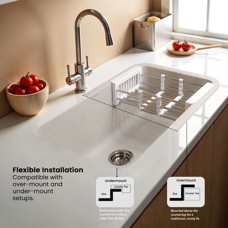 Quartz Single Bowl Matte Grey Kitchen Sink (31 x 19 x 9 Inches)
