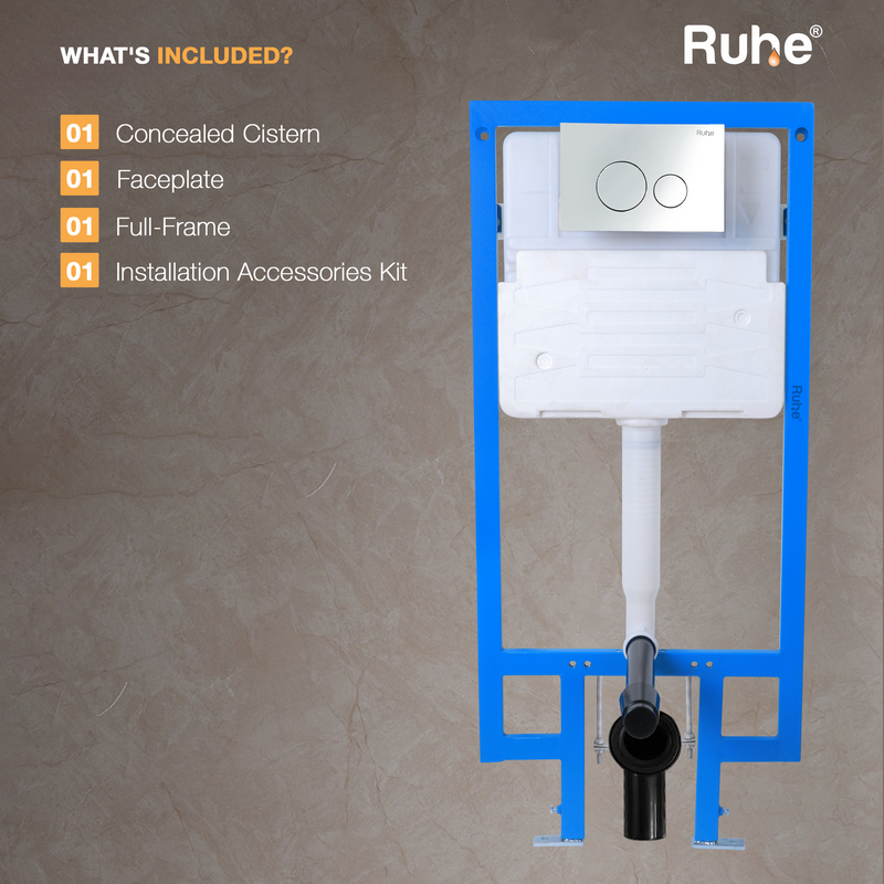Pneumatic Concealed Cistern for Western Commode with Full Frame
