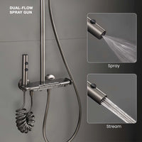 Ripple 4-Function Brass Smart Shower Panel Set