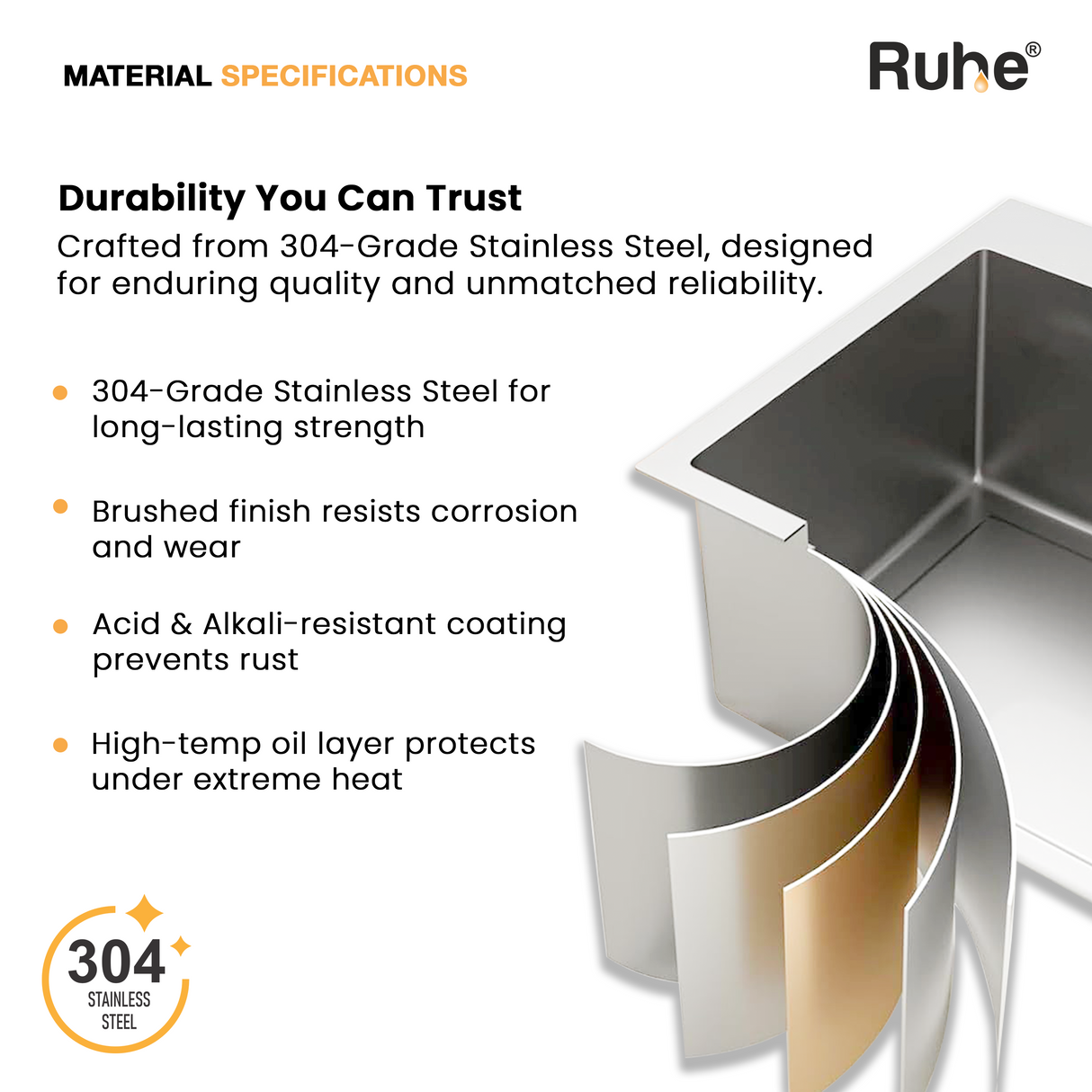 Handmade Single Bowl with Tap Hole Kitchen Sink (20 x 17 x 10 Inches)