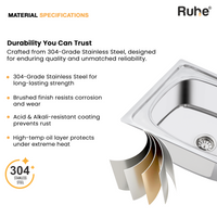 Oval Single Bowl Kitchen Sink (24 x 18 x 9 Inches)(Material Specification)