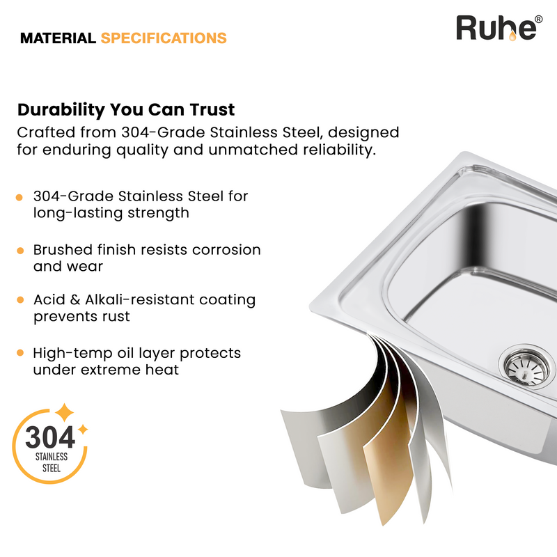 Single Bowl with Drainboard Kitchen Sink 304-Grade (42 x 20 x 9 Inches)