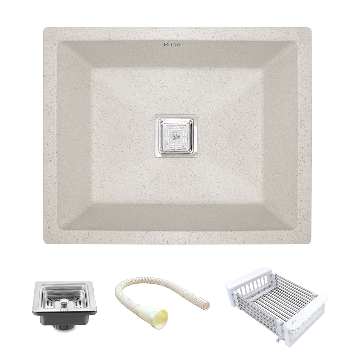 Quartz Single Bowl Kitchen Sink (21 x 18 x 9 Inches)