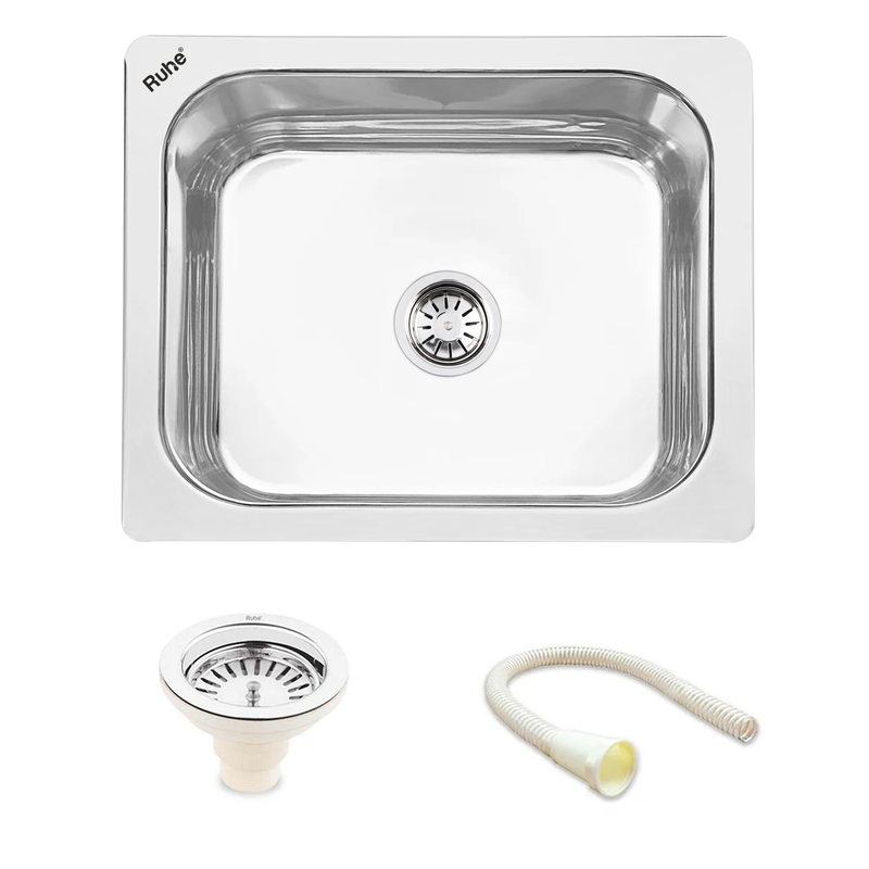 Single Bowl Kitchen Sink 304-Grade (24 x 18 x 9 Inches)