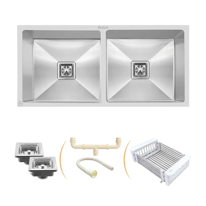 Handmade Double Bowl Kitchen Sink (42 x 20 x 10 Inches)