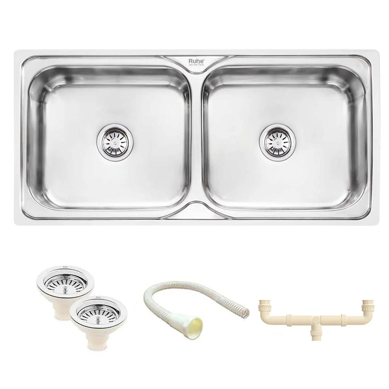 Double Bowl Premium Kitchen Sink (37 x 18 x 8 Inches)