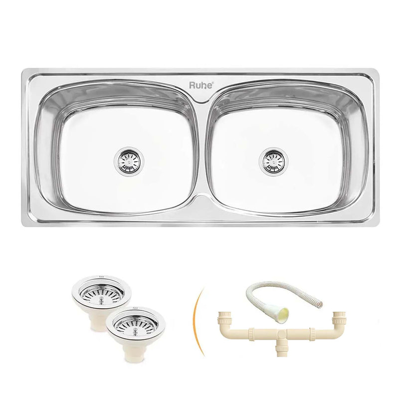 Double Bowl Premium Kitchen Sink (45 x 20 x 9 Inches)