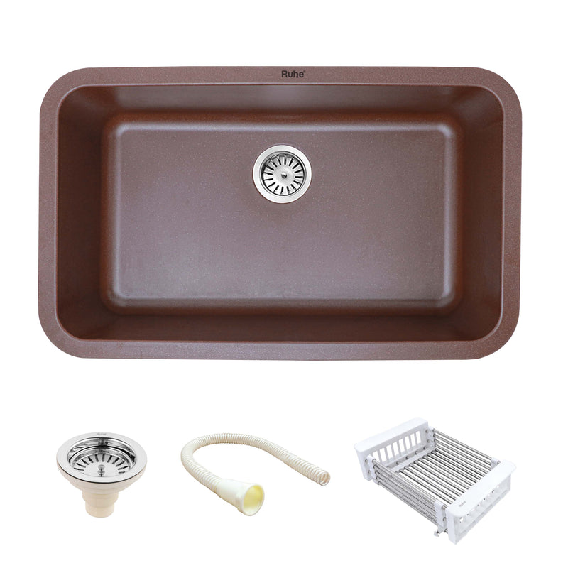 Quartz Single Bowl Kitchen Sink (31 x 19 x 9 Inches)