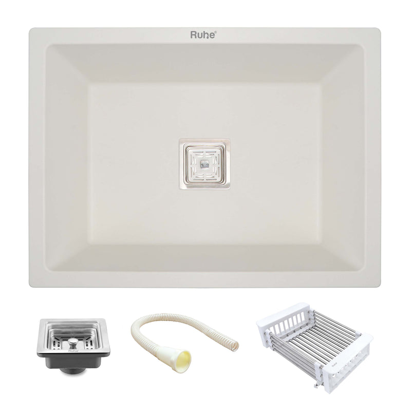 Quartz Single Bowl Kitchen Sink (24 x 18 x 9 Inches)