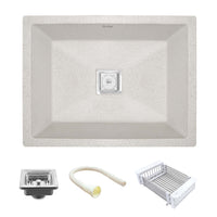 Quartz Single Bowl Kitchen Sink (24 x 18 x 9 Inches)