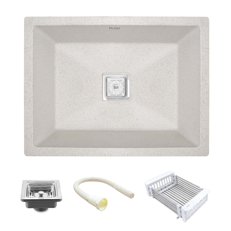Quartz Single Bowl Kitchen Sink (24 x 18 x 9 Inches)
