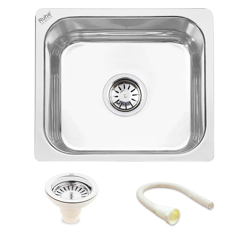 Single Bowl Kitchen Sink 304-Grade (15 x 12 x 6 Inches)