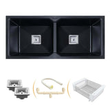 Quartz Double Bowl Kitchen Sink (45 x 20 x 9 inches)