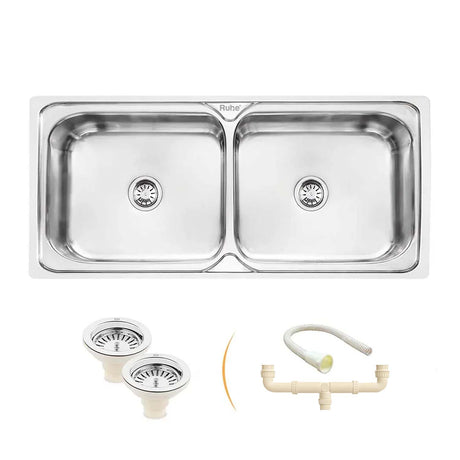 Double Bowl Premium Kitchen Sink (45 x 20 x 9 Inches)