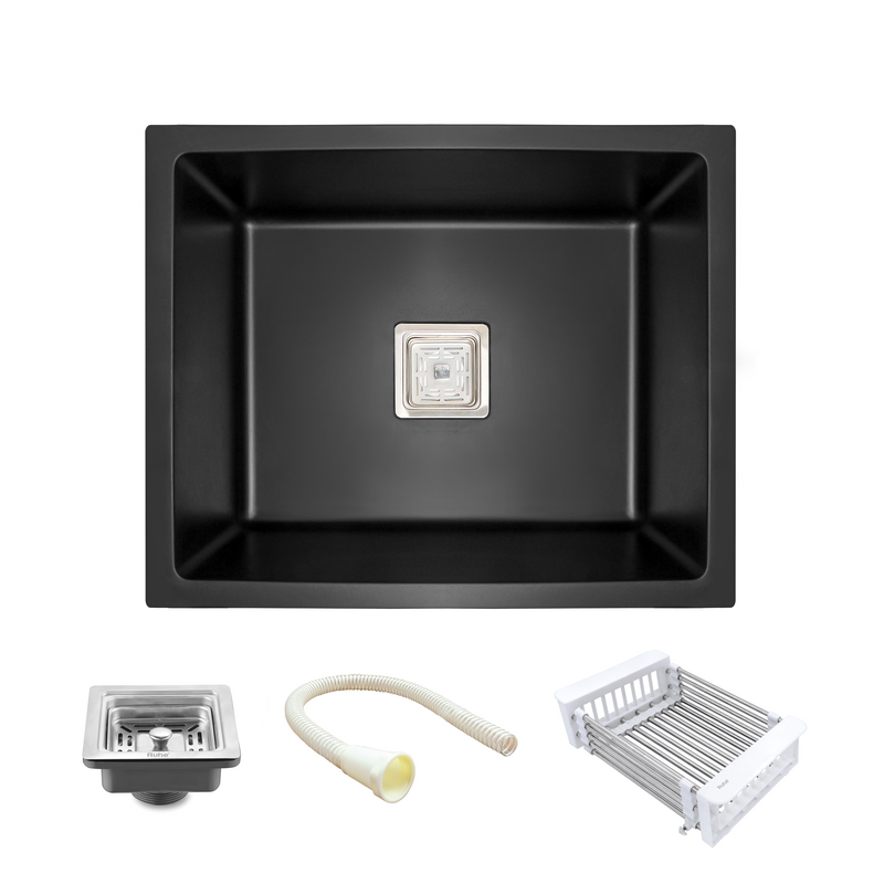 Quartz Single Bowl Kitchen Sink (21 x 18 x 9 Inches)