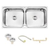 Double Bowl Kitchen Sink (45 x 20 x 9 Inches)