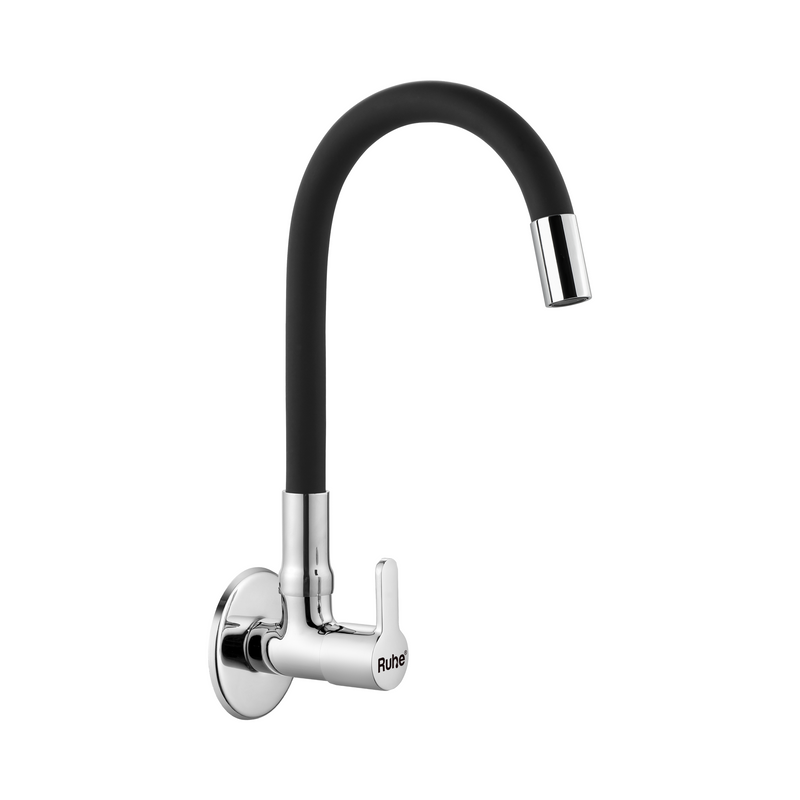 Pavo Wall Mount Kitchen Sink Tap with Coloured Flexible Silicone Spout