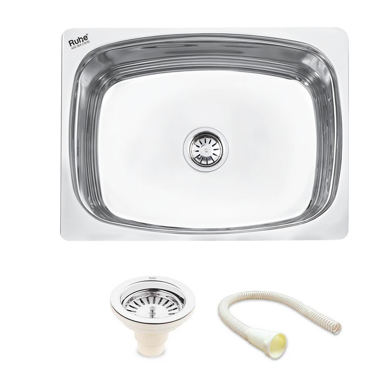 Oval Single Bowl Kitchen Sink 304-Grade (24 x 18 x 9 Inches)