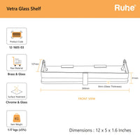 Vetra Brass Glass Shelf – Chrome
